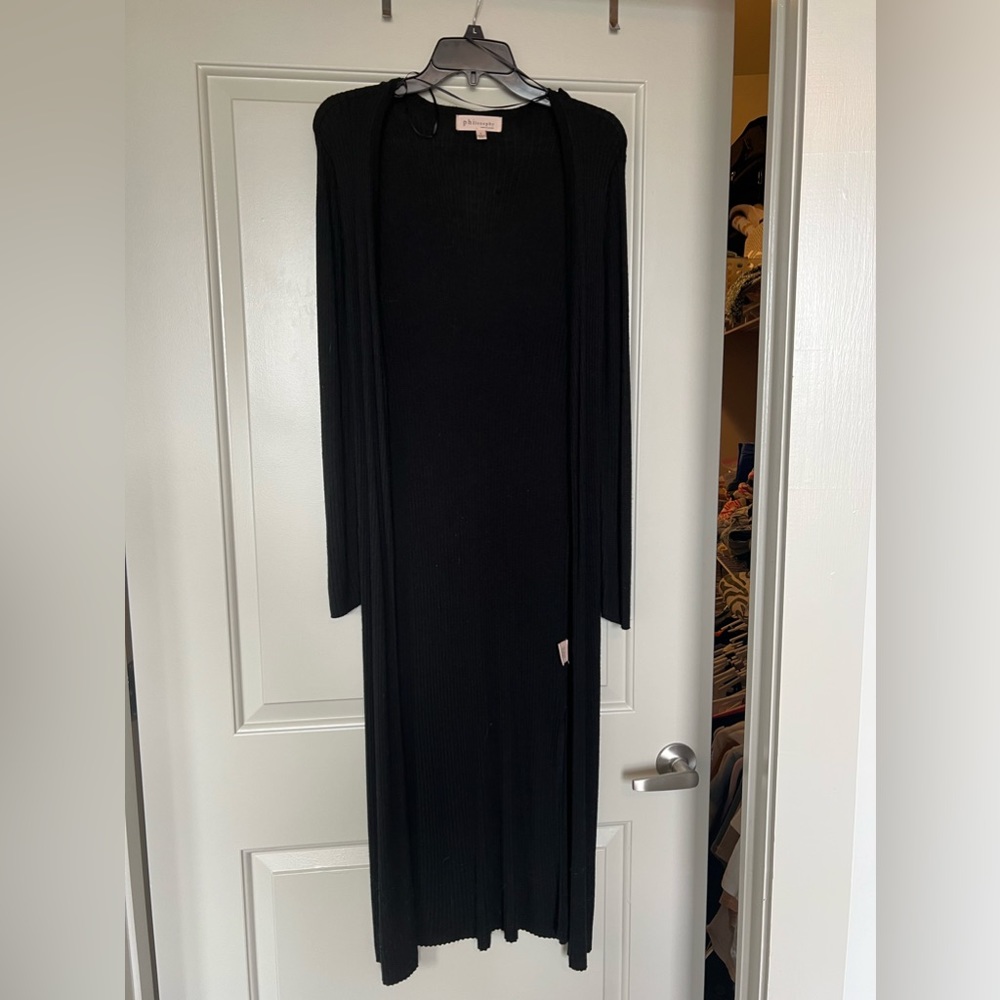 Black long cardigan